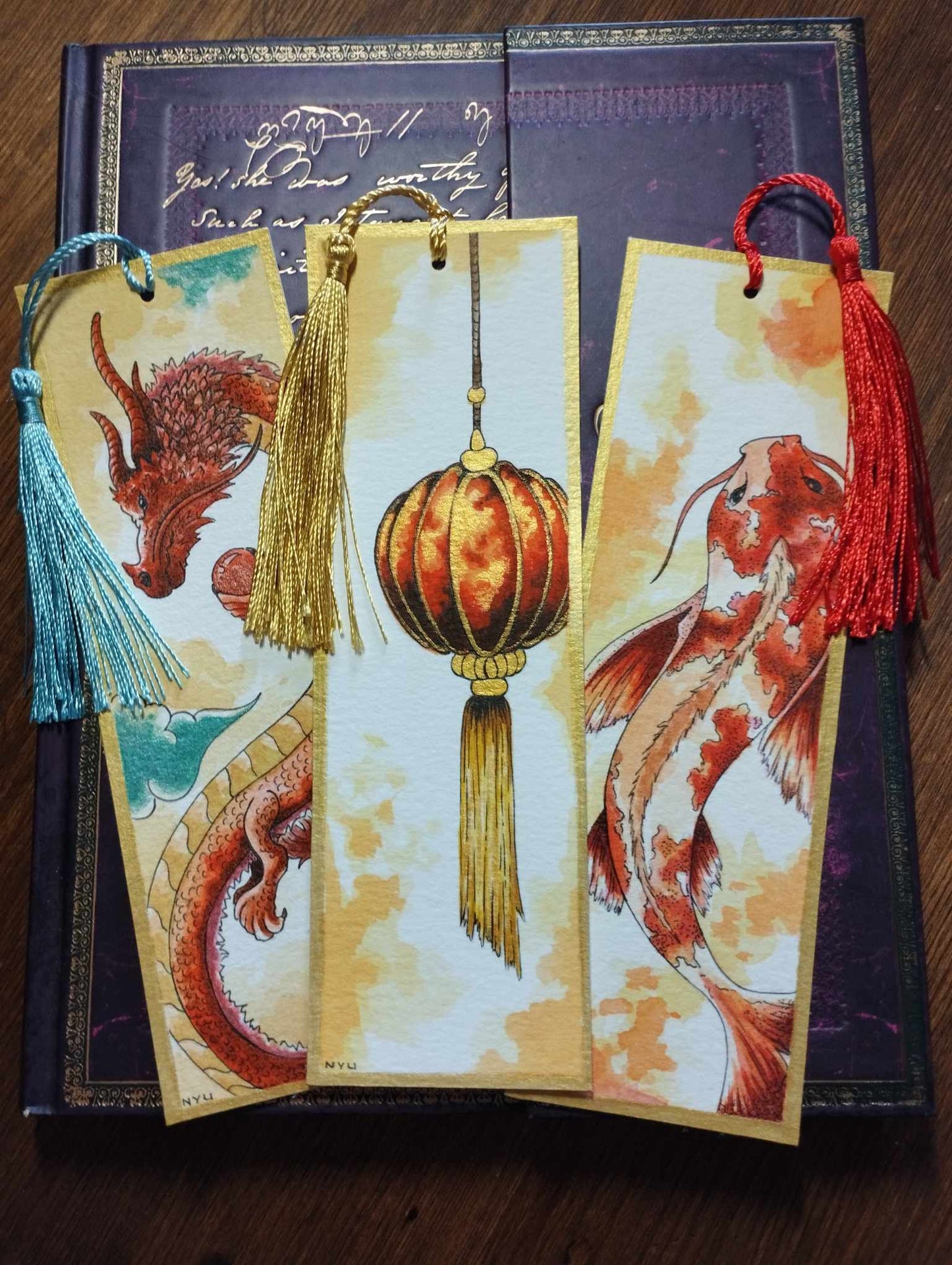 Marque-page set de 3 - Aquarelles originales unique
